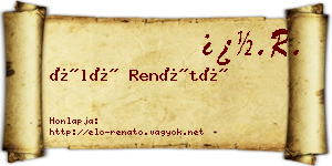 Élő Renátó névjegykártya